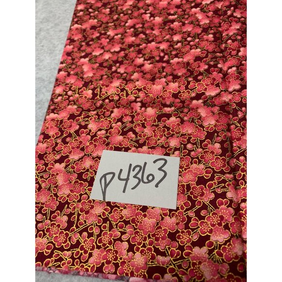 Kona Bay Fabrics Cherry Blossom Print Cotton Fabric 10"x42" Burgundy Pink Quilti - Picture 5 of 5